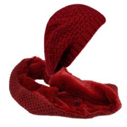 12 Pieces Knit Beret & Knit Scarf With Sherpa - Fashion Winter Hats