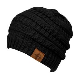 24 Pieces Knit Beanie Hat In Black - Fashion Winter Hats