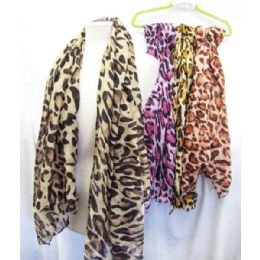 36 Wholesale Cheetah Printed Scarves