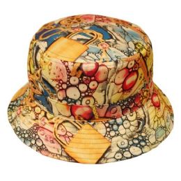 12 Wholesale Treasure Print Bucket Hats