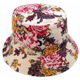 24 Wholesale Flora Print Bucket Hats