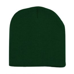 48 Pieces Unisex Short Ski/beanie Hat 8 Inch In Dark Green - Winter Beanie Hats