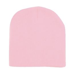 48 Pieces Unisex Short Ski/beanie Hat 8 Inch In Pink - Winter Beanie Hats