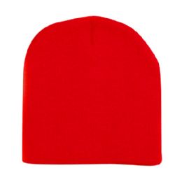 48 Pieces Unisex Short Ski/beanie Hat 8 Inch In Red - Winter Beanie Hats