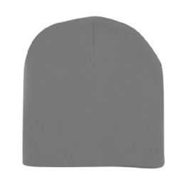 48 Pieces Unisex Short Ski/beanie Hat 8 Inch In Charcoal - Winter Beanie Hats