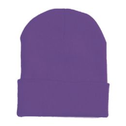 48 Pieces Ski Beanie In Purple - Winter Beanie Hats