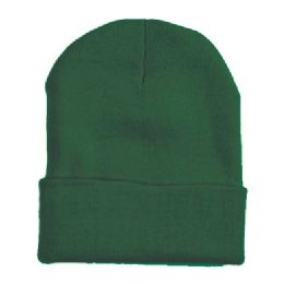 48 Pieces Ski Beanie In Hunter Green - Winter Beanie Hats