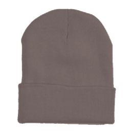 48 Pieces Ski Beanie In Charcoal - Winter Beanie Hats
