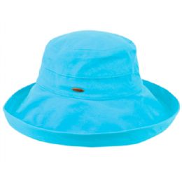 12 Wholesale Cotton Canvas Sun Cloche Hats In Torquoise