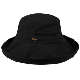 12 Wholesale Cotton Canvas Sun Cloche Hats In Black