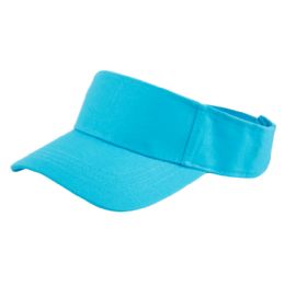 24 Wholesale Cotton Solid Color Visor In Torquoise