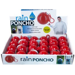 72 Wholesale Rain Poncho In A Ball Countertop Display