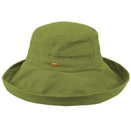 12 Wholesale Cotton Canvas Sun Cloche Hats In Lime