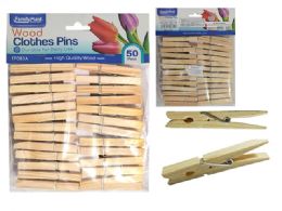 72 Units of 50pc Wooden Clothespins, Cloth Pegs - Clothes Pins