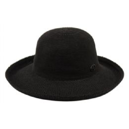 12 Wholesale Wide Brim Sun Bucket Hats In Black