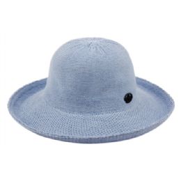 12 Pieces Wide Brim Sun Bucket Hats In Indigo Blue - Sun Hats