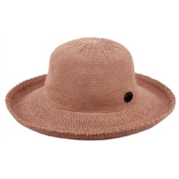 12 Pieces Wide Brim Sun Bucket Hats In Indigo Pink - Sun Hats