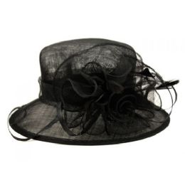 8 Pieces Sinamay Fascinator With Flower Trim In Black - Church Hats