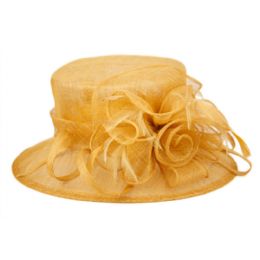 8 Pieces Sinamay Fascinator With Flower Trim In Khaki - Church Hats