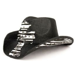 24 Pieces Fashion Zibra Cowboy Hats With Metal Studs - Cowboy & Boonie Hat
