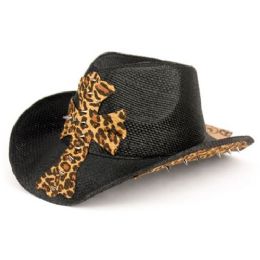12 Wholesale Fashion Leopard Cowboy Hats