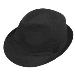 24 Pieces Fedora Hats In Black - Fedoras, Driver Caps & Visor