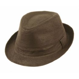 24 Wholesale Men's Suede Fedora Hats