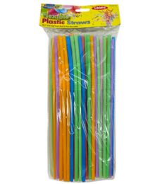 48 of 100PC Color FLEXIBLE STRAWS L10 XD0.23IN