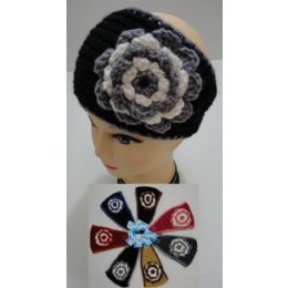 24 Pieces Hand Knitted Ear Band [twO-Color Flower] - Ear Warmers