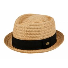 24 Wholesale Straw Small Brim Fedora Hats