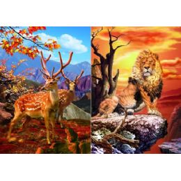 50 Wholesale 3d Picture 59--Lion On Rock/axis Deer