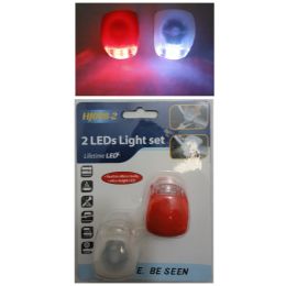 24 Pieces Red/clear Led Bicycle Light Set - Flash Lights