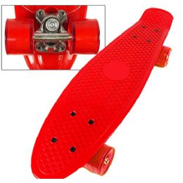 8 Pieces Complete Plastic & Metal SkateboardS- Red - Summer Toys