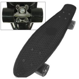 8 Pieces Complete Plastic & Metal SkateboardS- Black - Summer Toys