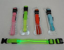 24 of Nylon Reflective Light Up Buckled Collar