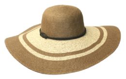 12 Pieces Wide Brim Straw Braid Floppy Hats - Sun Hats