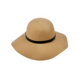 3 Pieces Ladies Wool Felt Floppy Hats With Leather Band In Khaki - Fashion Winter Hats
