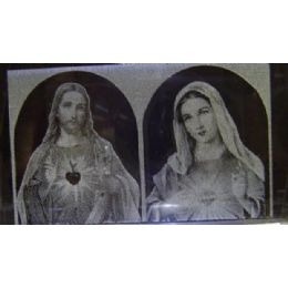 12 Pieces 3d Laser Etched CrystaL-Jesus And Mary - Etched Crystal Figurines