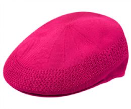 18 Wholesale Mesh Ivy Caps In Hot Pink