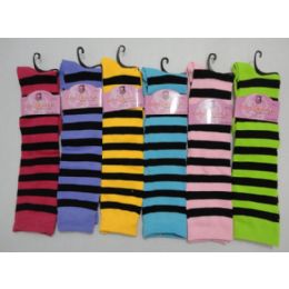 48 Pairs 12 Inch Womens Knee High Socks With Stripes - Womens Knee Highs