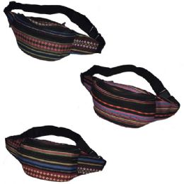 120 Wholesale Fabric Fanny Bag With An Adjustable Waist Strap (dimensions: 15 X 5 X 3)