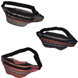 120 Wholesale Fabric Fanny Bag With An Adjustable Waist Strap (dimensions: 15 X 5 X 3)