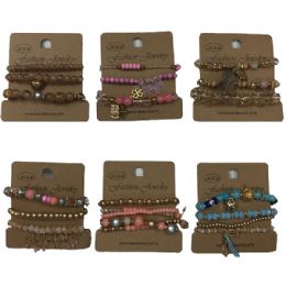 240 Wholesale Multi Bracelet Assortment On A Nice Retail Card For Hanging On Display