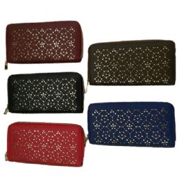 120 Wholesale Quality One Zip Wallet In Assorted Prints And Colors (dimensions: 4 X 7.5)