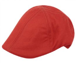 12 Wholesale Cotton Duckbill Ivy Caps In Cherry