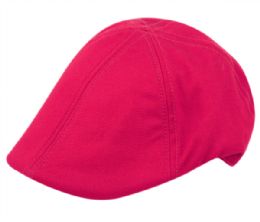 12 Wholesale Cotton Duckbill Ivy Caps In Hot Pink