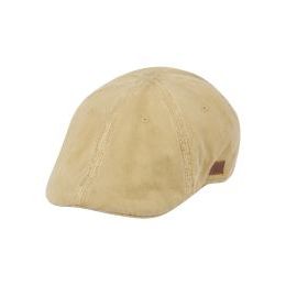 12 Wholesale Washed Cotton Duckbill Ivy Caps In Khaki