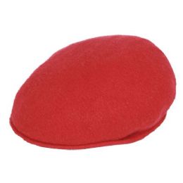 12 Wholesale Soft Wool Felt Ivy Caps In Red
