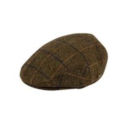 12 Wholesale Herringbone Wool Flat Ivy Caps W/satin Quilted Lining In Olive
