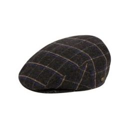 12 Wholesale Plaid Wool Flat Ivy Caps W/satin Quilted Lining In Charcoal